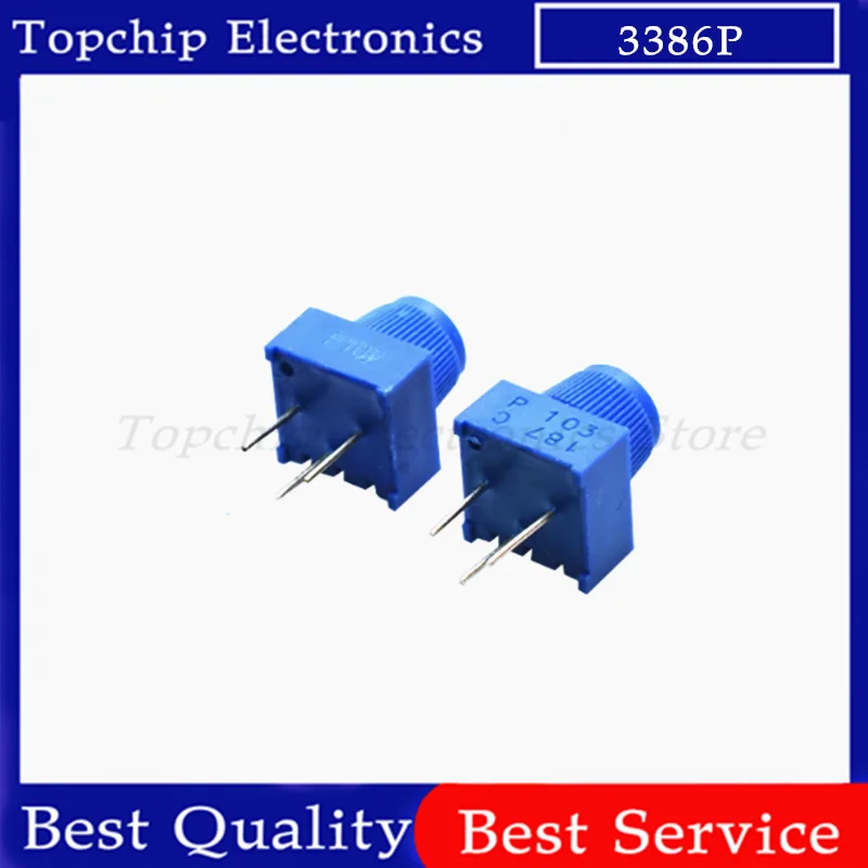 5pcs 3386P 10K 1k 2k 5k 10k 20k 50K 100K 200K 500K 1M Through Hole Trimmer Potentiometer Cermet Turn Top Adjustment