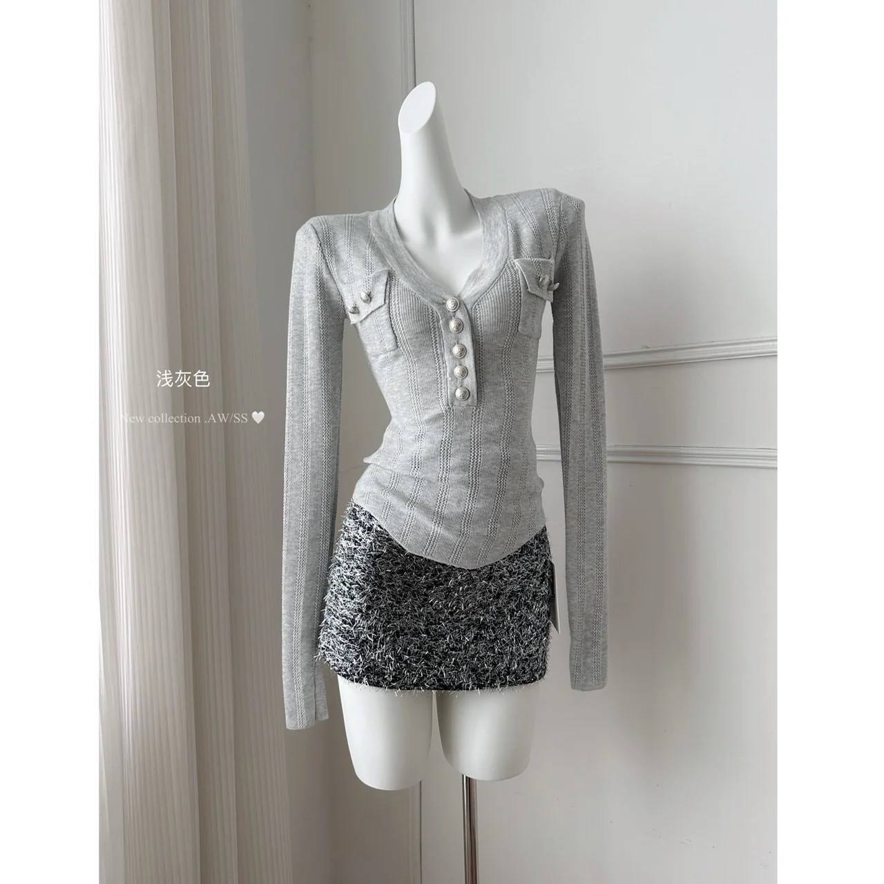 

Women's Autumn Winter Sexy V Neck Long Sleeve Slim Solid Color Sweater Lady Elegant Pullover Basic Jumper Top