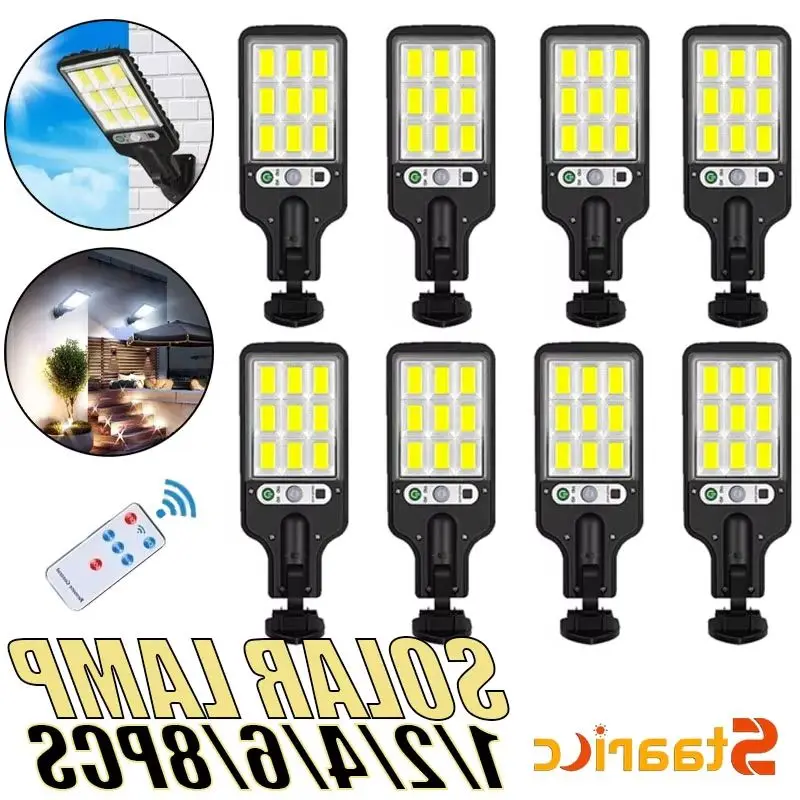 Solar Lights Outdoor, 6000 Lumens108COB LED Solar Powered Motion Sensor Wall Lamp - IP65 Waterproof with Remote Control, Durable Security Light for Outside Wall, Garden, Yard, Porch
