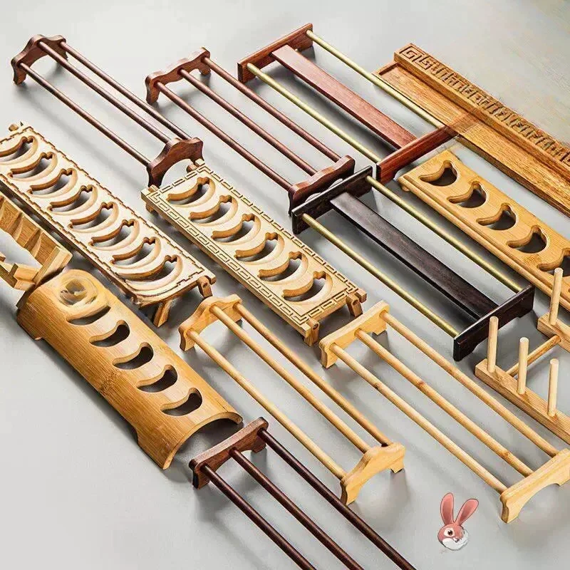 Multi-Layer Bamboo Tea Cup Rack Display Stand Water Drainage Cup Holder Shelf Tea Set Accessories ABEYINUOR Love Beige No