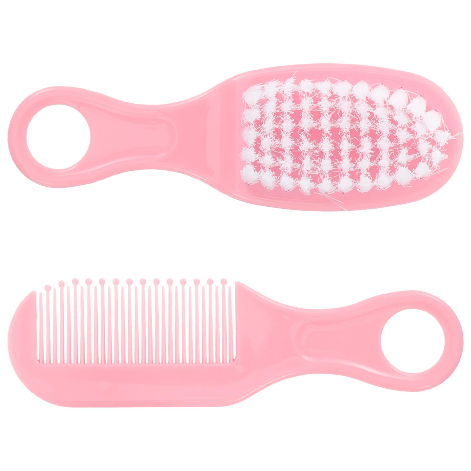 1 Set Baby Brush and Comb Newborn Infant Massage Hair Brush Comb Kit (Pink) Baby Comb Massage Comb Infant Comb