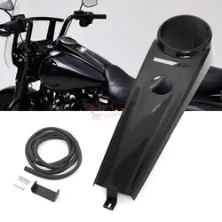 New Motorcycle Black Smooth Dash Fuel Tank Console Trim Panel Kit Oil Gas Tank Cover Cap For Harley Davidson Softail 2000-2017