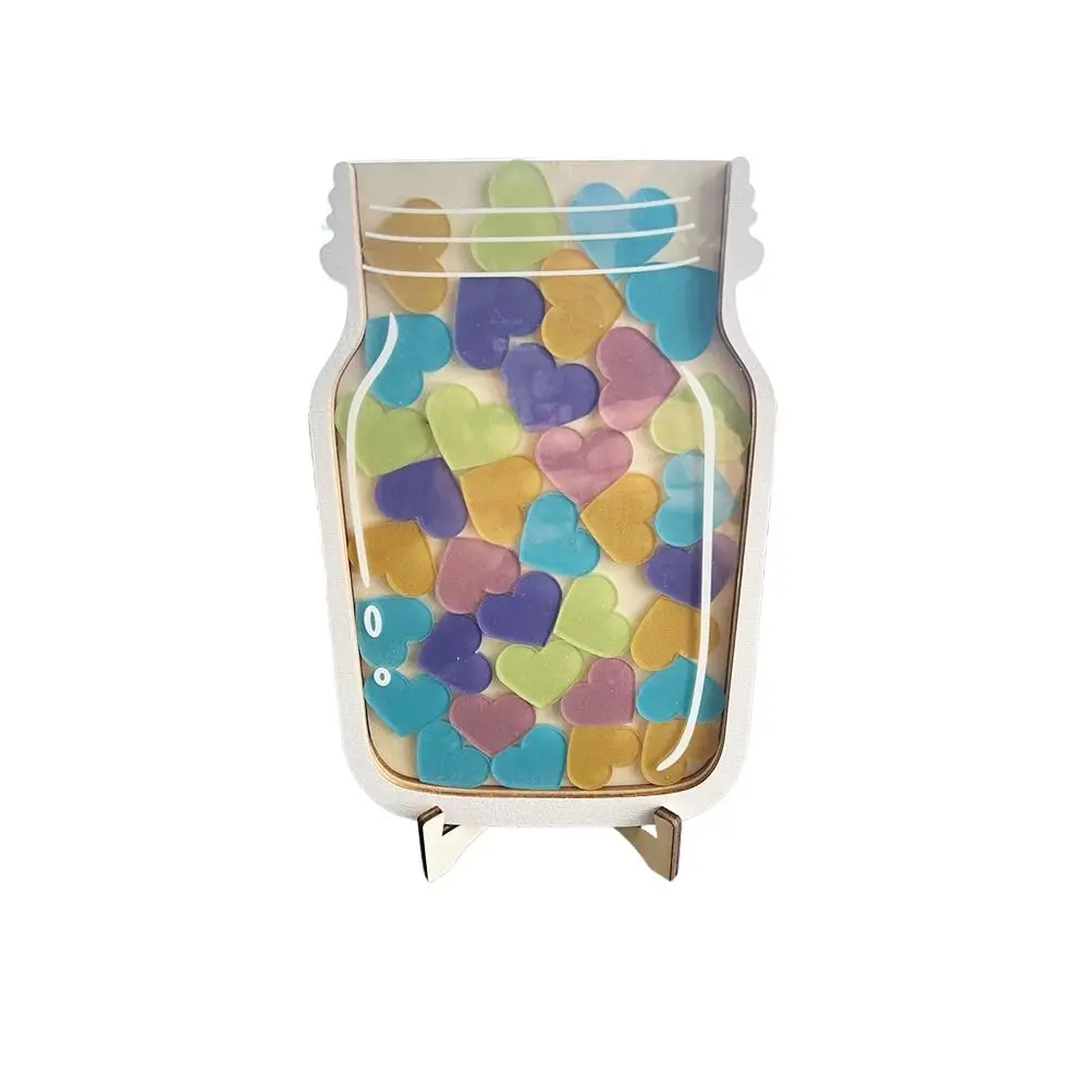 

Wooden Positive Behavior Rewards Jar Cartoon Heart Kids Star Reward Jars Individuation Good Behavior Reward