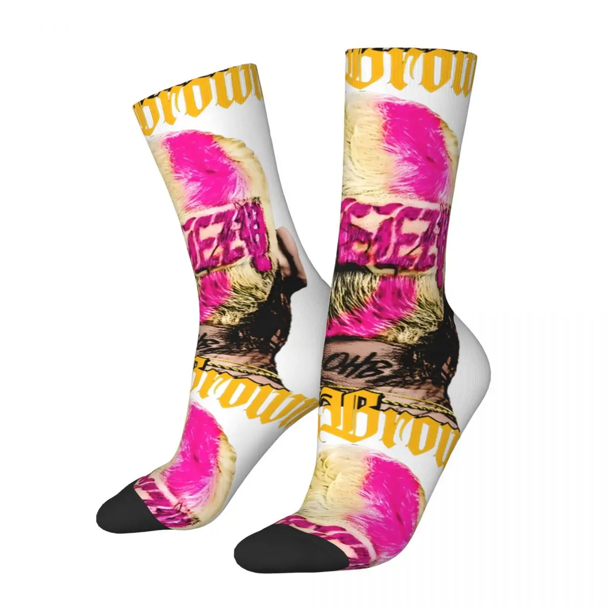 Crazy compression 11 11 Tour 2024 Sock for Men Harajuku Chris Brown Seamless Pattern Crew Sock Novelty