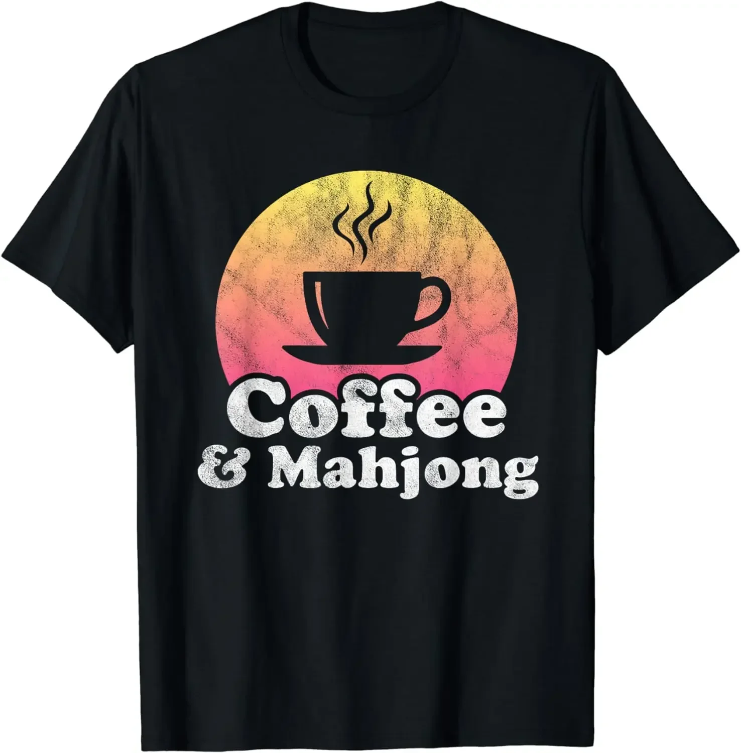 Coffee and Mahjong T-Shirt Funny Gift Clothes Tops Shirts for Women Graphic T Shirts Aesthetic Clothes Vintage Clothes  Harajuku