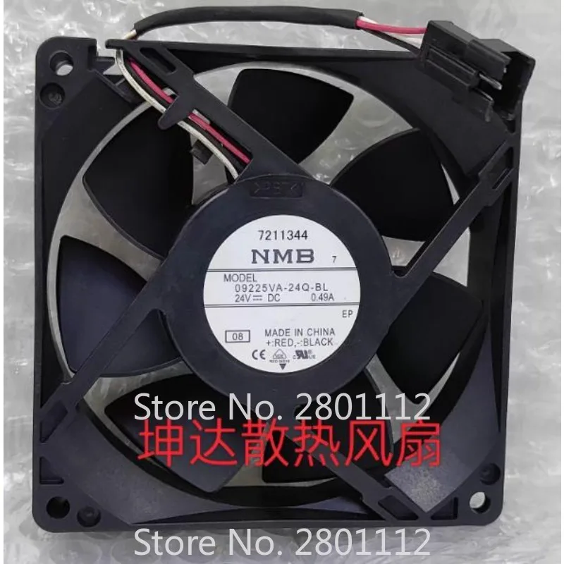 Original Fan for NMB 09225VA-24Q-BL 9025 24V 0.49A 9CM 3-wire Alarm Inverter Fan 92*92*25mm