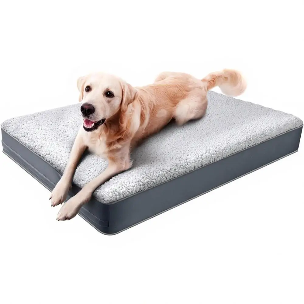 

Deluxe Plush Dog Crate Bed with Removable Cover & Anti-Slip Base, Grey, (30 L x 20 W x 3 H)