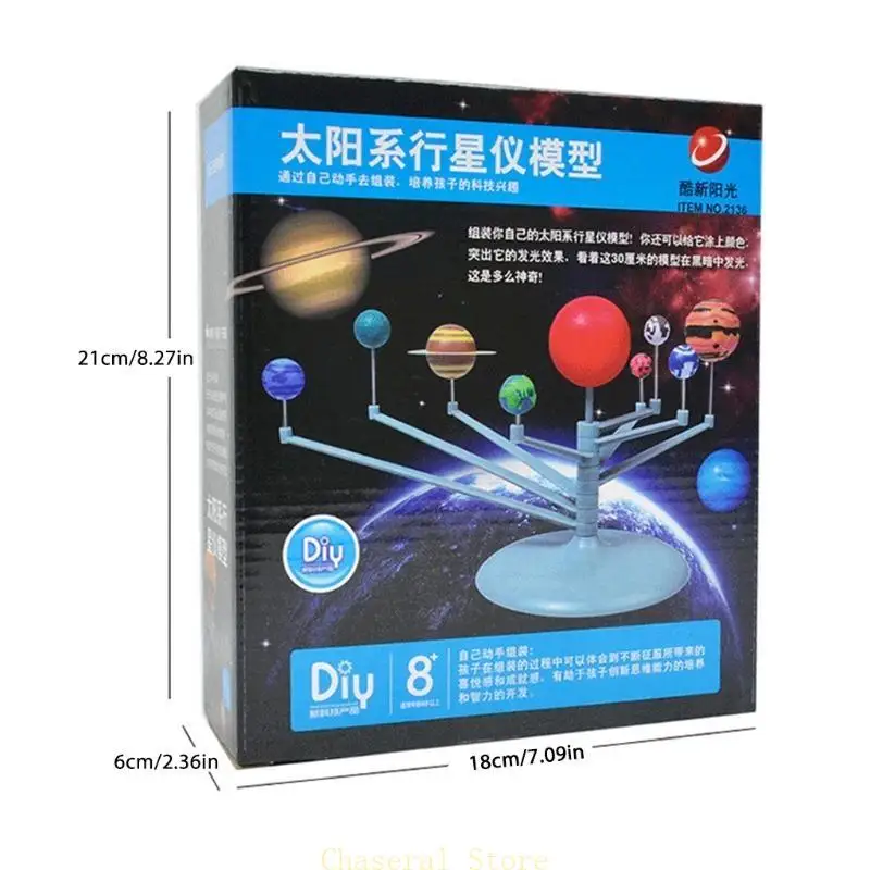 Kids Cartoon Solar Model Solar System Accessories Painting Funny Table Best Gift Planetarium Model Assembling Toy