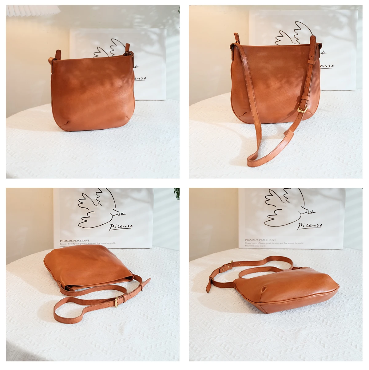 Casual simple first layer cowhide ladies crossbody bag fashion outdoor daily party handmade genuine leather women's shoulder bag