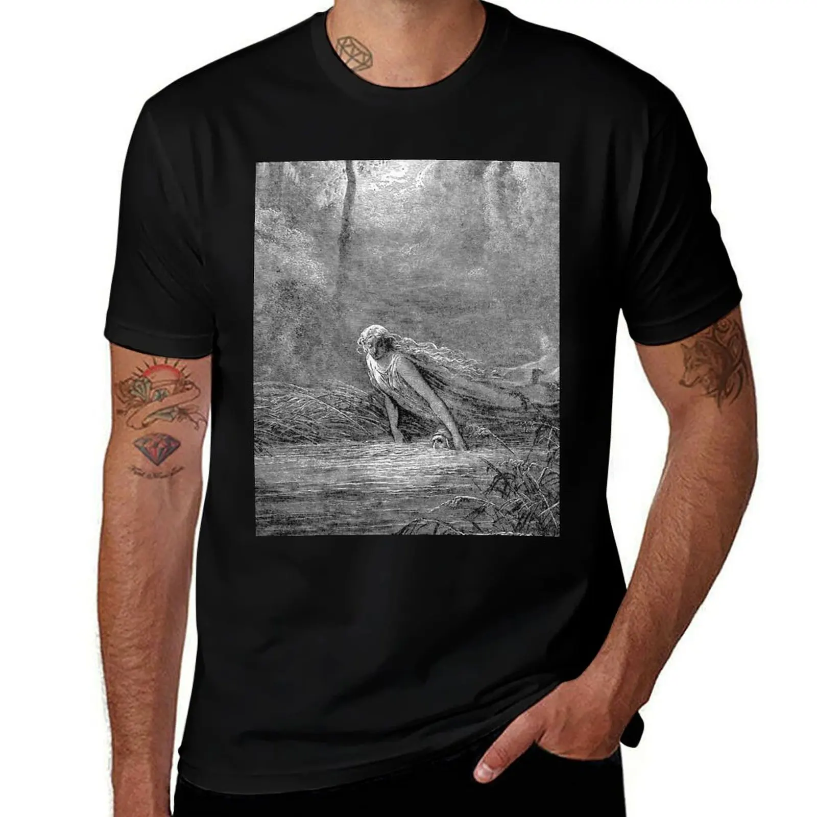 

Gustave Doré - Lethe - Dante Alighieri T-Shirt t shirts for man graphic vintage T-Shirt