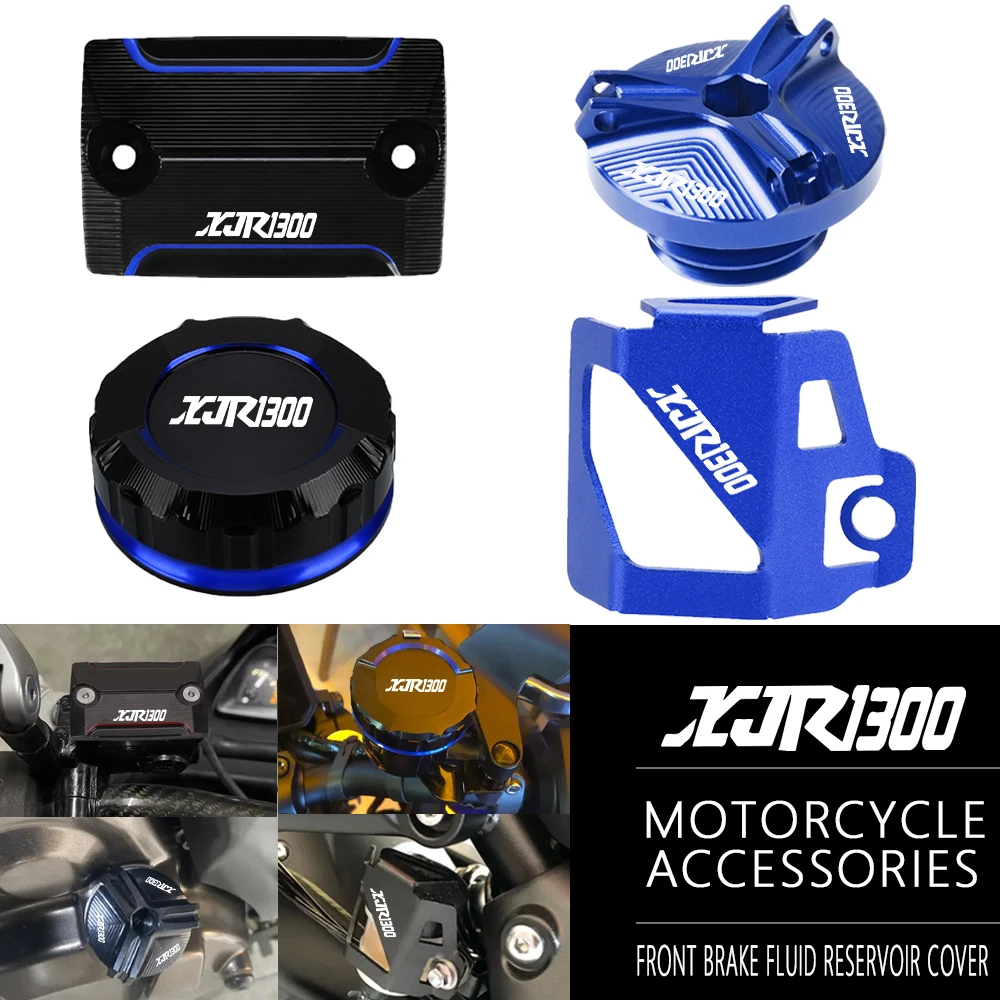 

Motorcycle Front Rear Brake Fluid Reservoir Cover Guard Protector Oil Filler Cap For YAMAHA XJR1300 XJR 1300 2004-2022 2023 2024