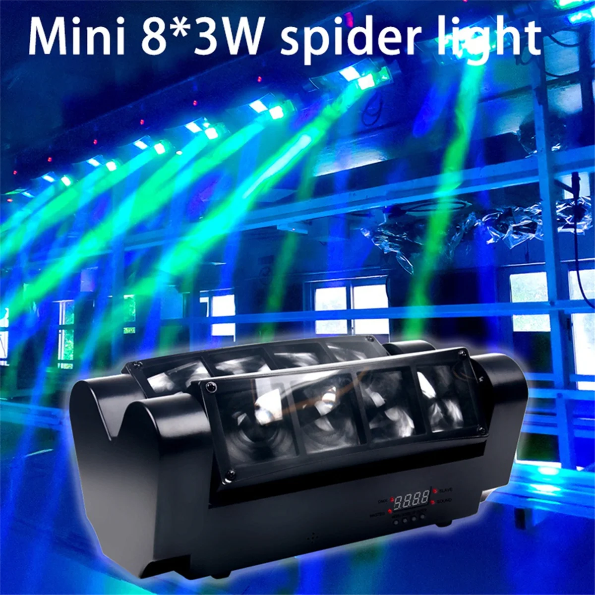 AA87Mini araignée lumière 8x3W RGBW LED faisceau de scène lampe mobile DJ Disco discothèque danse mariage Bar effet de vacances prise ue