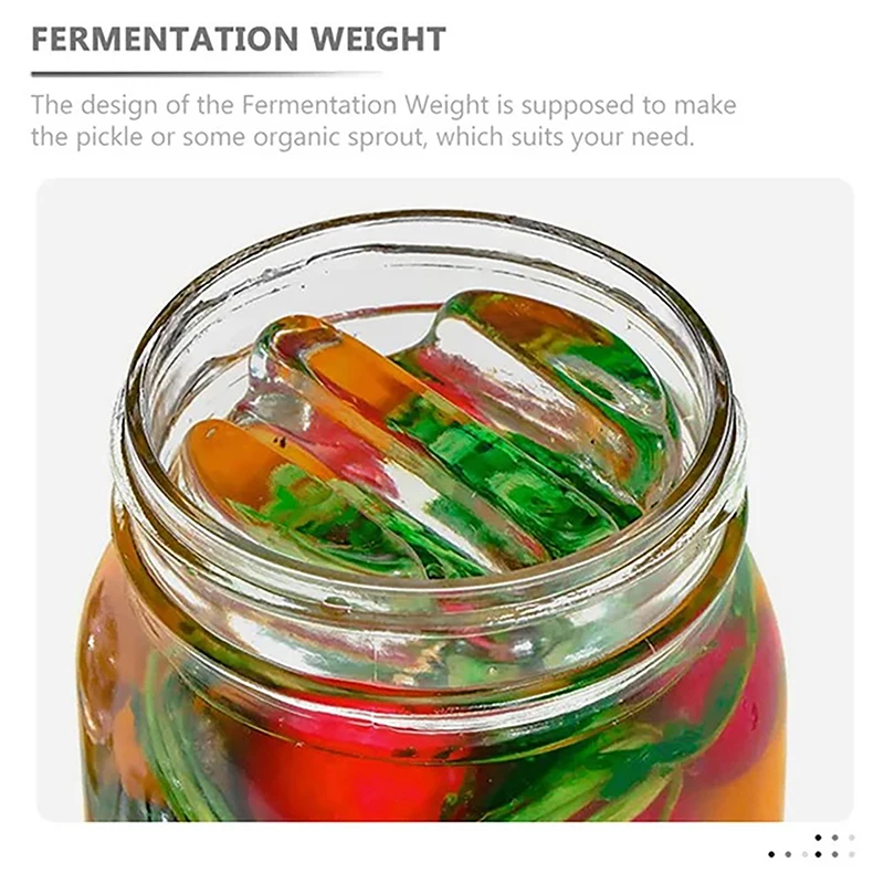 Fermentation Glass Weight with Easy Grip Handle Heavy Glass Fermenting Lid for Jar Pickle Pickling Crock Kimchi