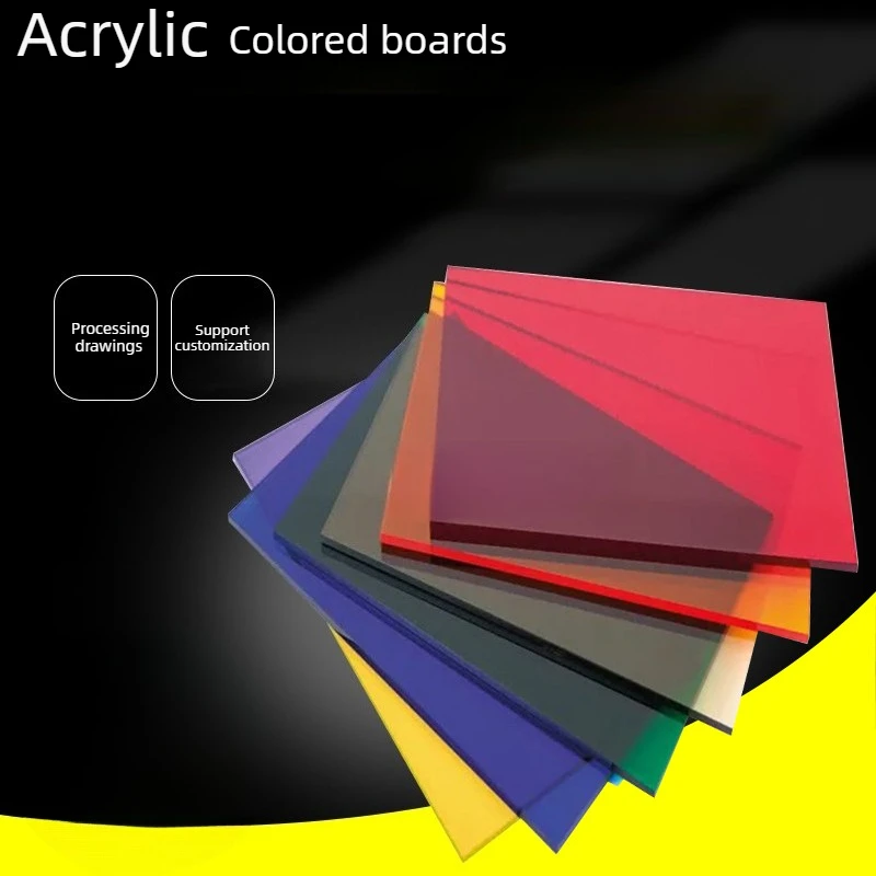 3mm Colored Tinted Transparent Acrylic Sheet Double Film Laser Cut Custom Bendable PMMA Plexiglass For Craft Sign LED Light Box