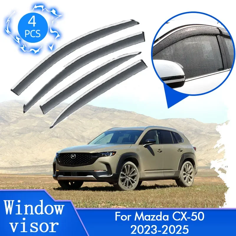 

4x For Mazda CX-50 CX50 CX 50 2023 2024 2025 Sun Run Deflectors Guards Cover Trim Windshield Windows Visors Protector Acessories