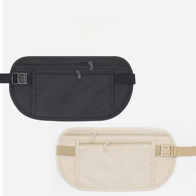 Running Waist Bag Double Layer Concealed Fanny Pack Slim Anti Theft Travel Money Belt Waterproof Belt Bag for Sports Men Women