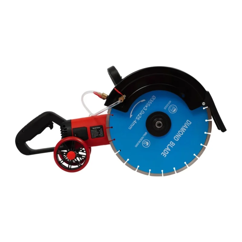 3500W Elektrische Betonsäge, 14 Zoll Handgeführte Nass-Kreissäge, 5,31 Zoll maximale Schnitthöhe, Trennsäge mit Wasserpumpe & 13,78 Zoll Diamantklinge, Mauernutfräse für Stein, Ziegel, Asphalt, 220V