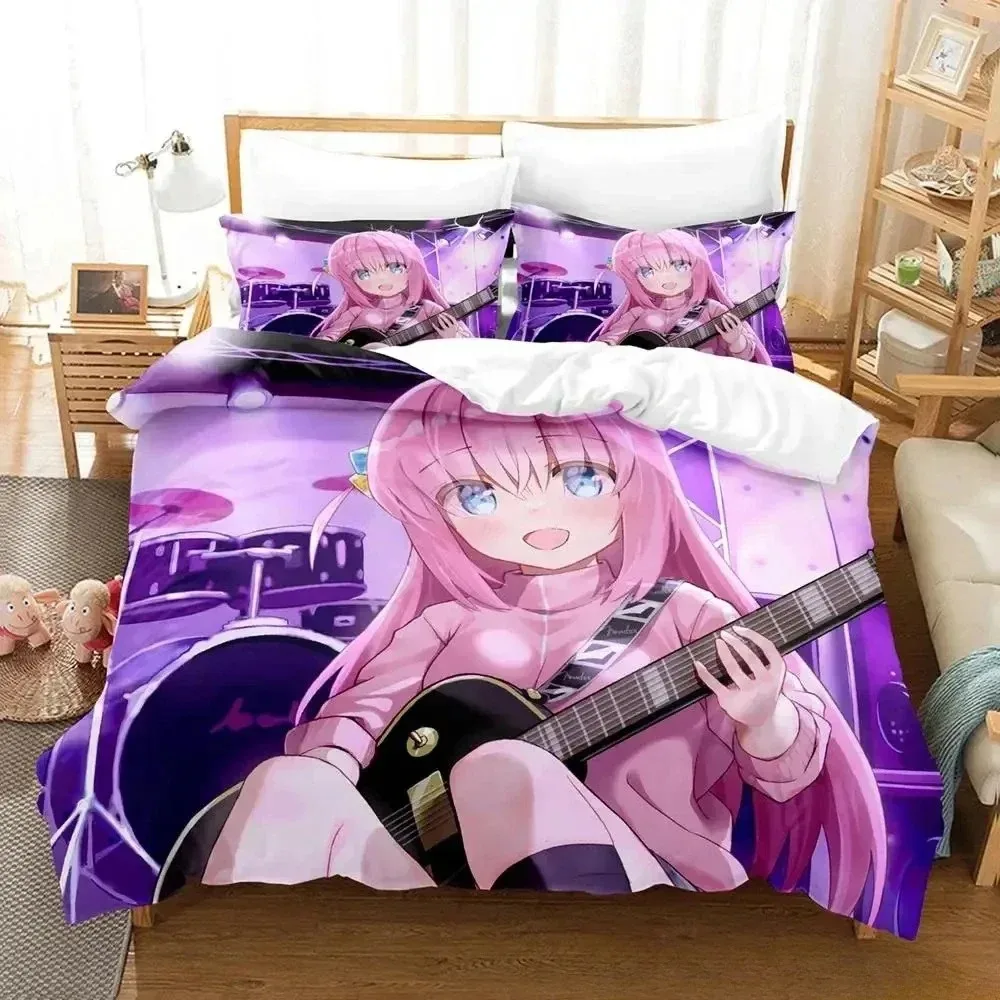 

New Gotou Hitori Bedding Set Single Twin Full Queen King Size Bed Set Adult Kid Bedroom Duvet Cover Sets Anime Parure De Lit Bed