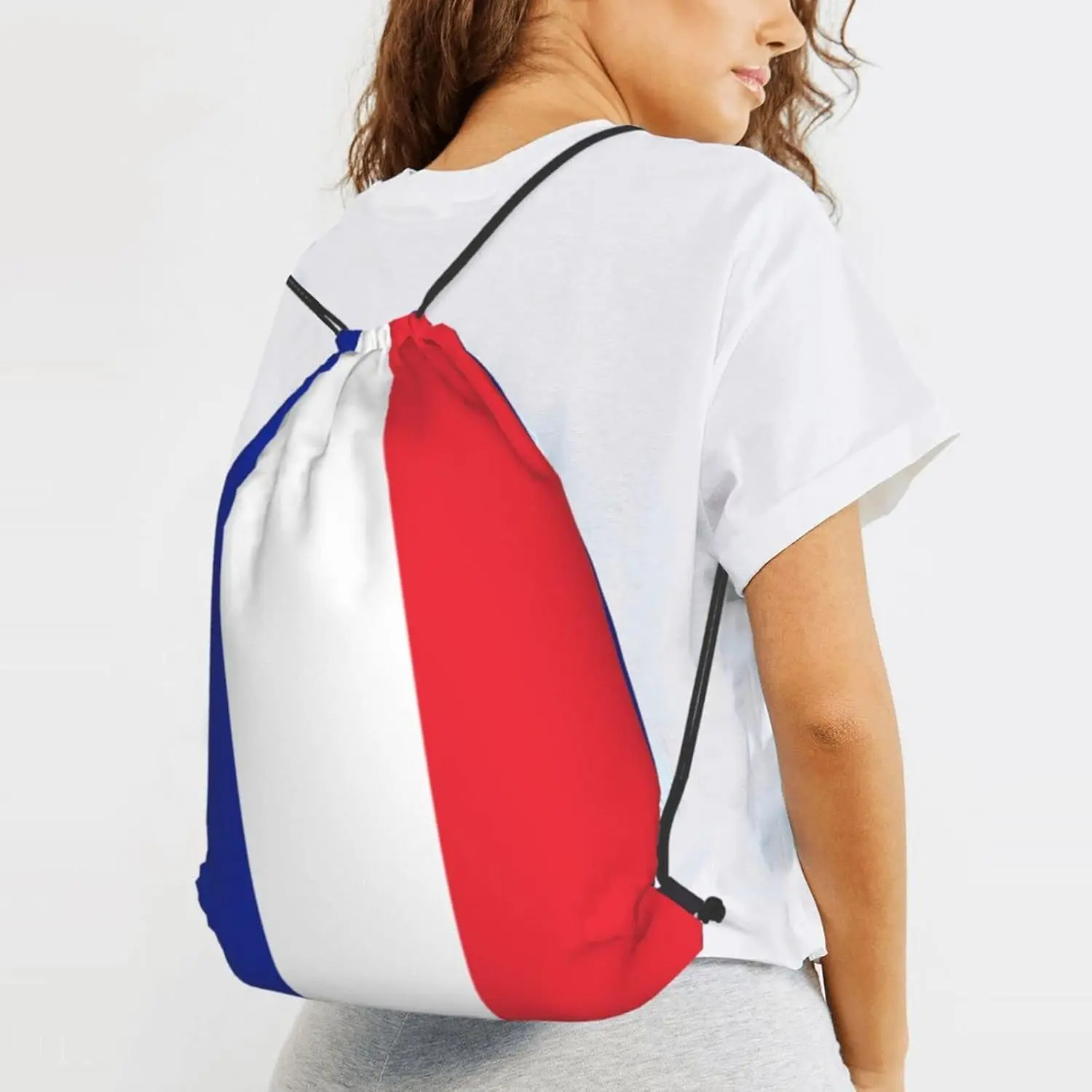Directly Delivery Football Soccer Fans Sports plain nylon France Flag Drawstring Bag