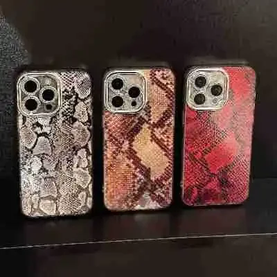 Ins Style Premium Python Phone Case for IPhone16 15 14 12 13 11 Pro ProMax Plus X XR Shockproof Phone Cover