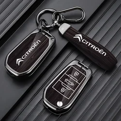 Zinc Alloy Leather Car Flip Remote  Key Case Cover Protector Shell For Citroen C2 C3 C4 C5 C4L CACTUS C6 C8 Picasso Accessories