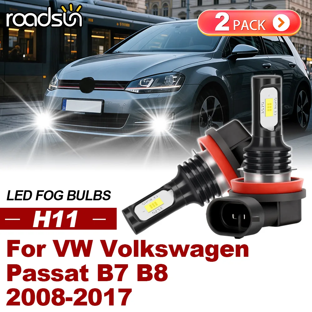 ROADSUN 2 Stück für VW Volkswagen Passat B7 B8 2008-2017 Canbus Auto LED-Nebelscheinwerfer 2009 2010 2011 2012 2013 2014 2015 2016 Ultra