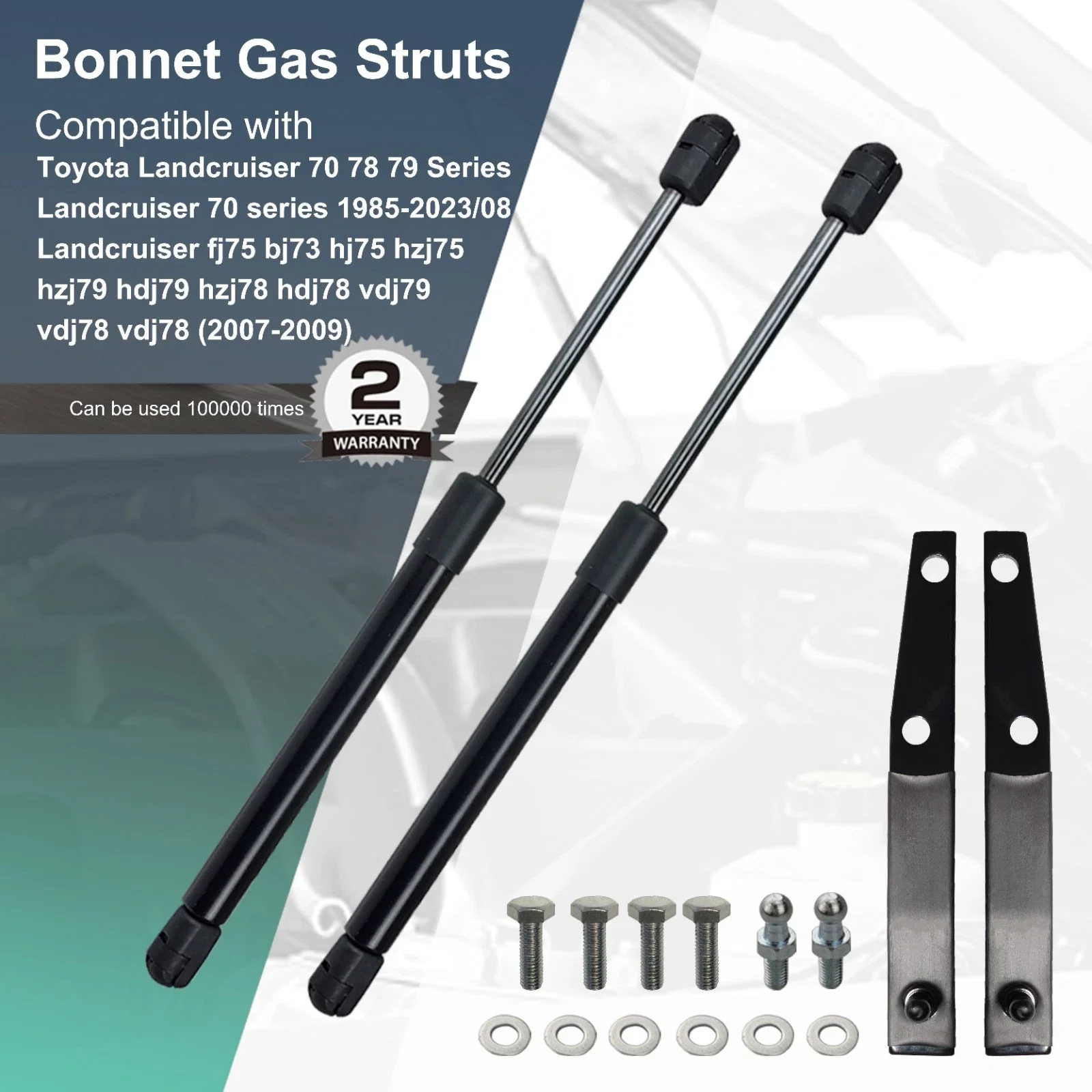 Hood Struts For Toyota Landcruiser 75 76 78 79 Till 2023 Bonnet Gas Struts Lift Supports