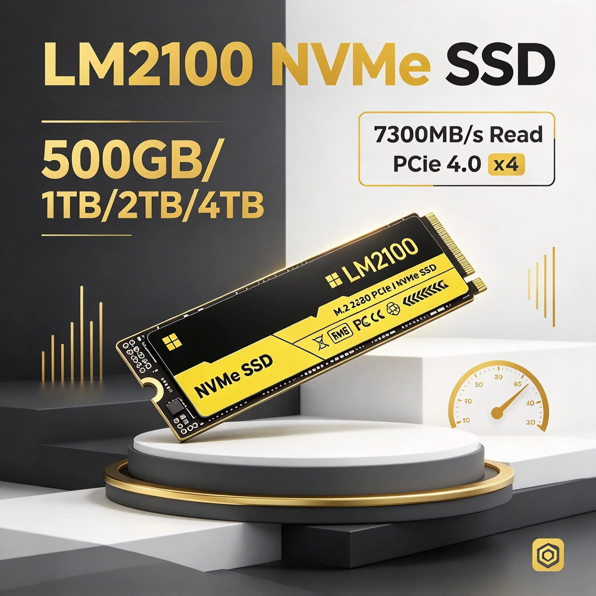 New 500GB 1TB 2TB 4TB LM2100 Embedded SSD M.2 NVMe PCIe Gen4 Game Office Notebook PC Daily Data Backup Storage Drive