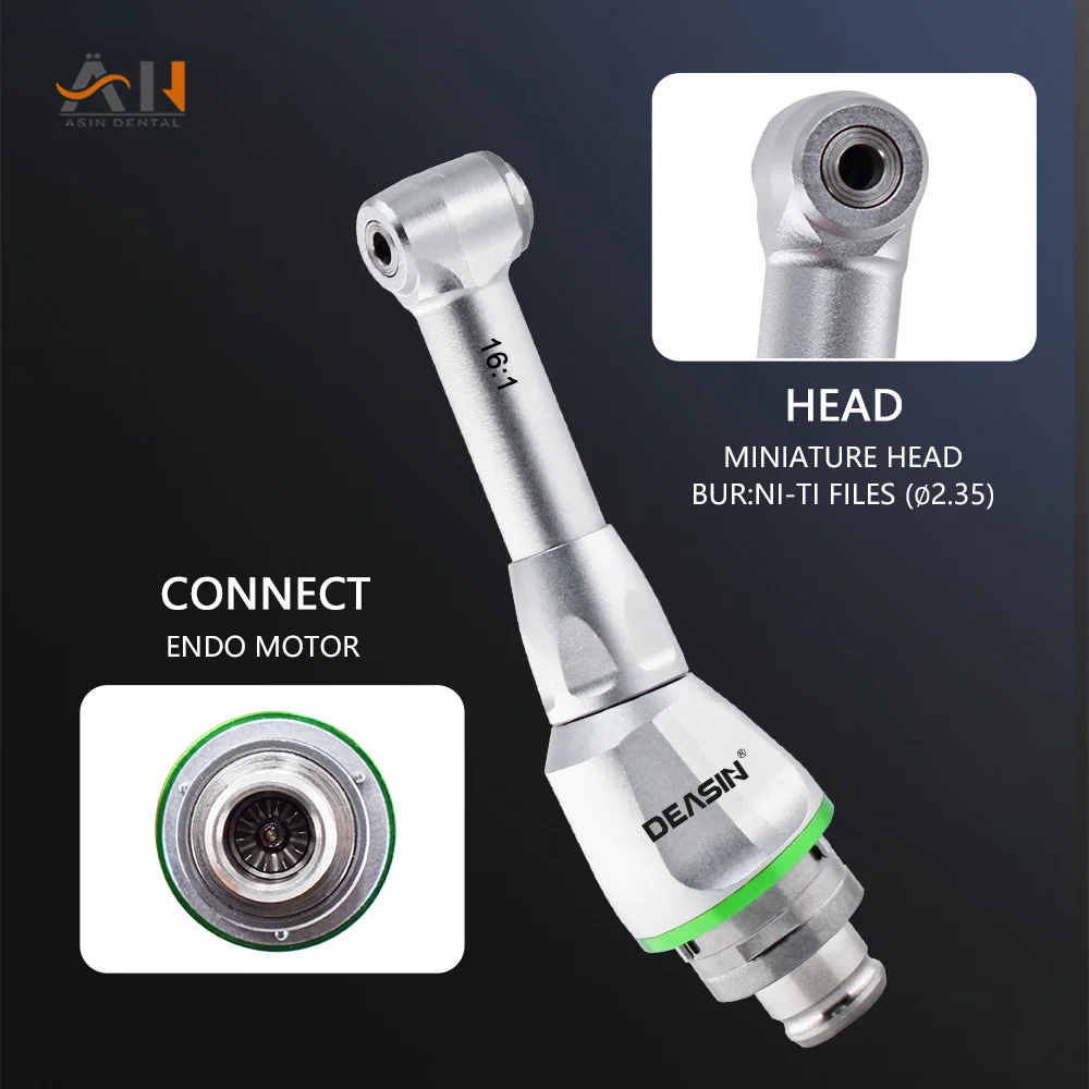 Dental 16:1 Reduction Contra Angle Handpiece Head Push Button for Wireless Endo Motor Dental Endodontic Treatment Tools