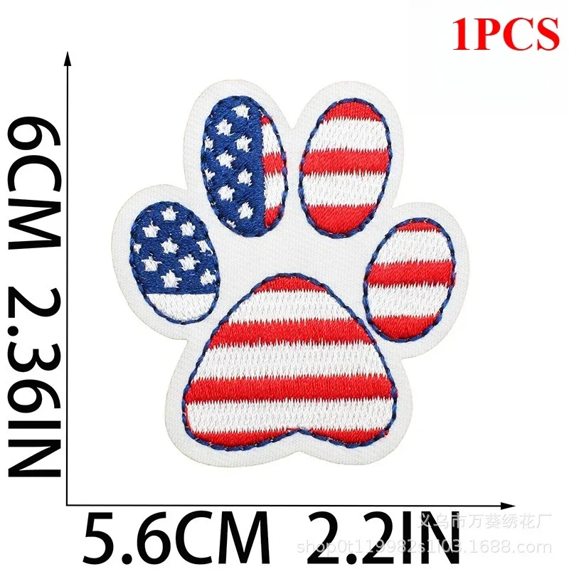 Pet Paw Embroidery Cloth Sticker Landscape Pattern Paw Patch Sticker Computer Embroidery Chapter Decorative Bag Sticker