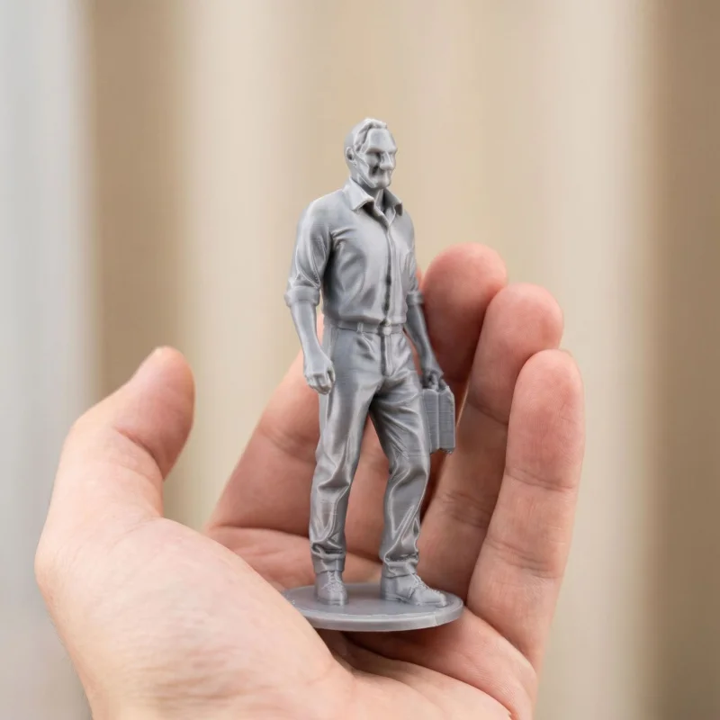 3D printed office desk business man figurine - workplace character model