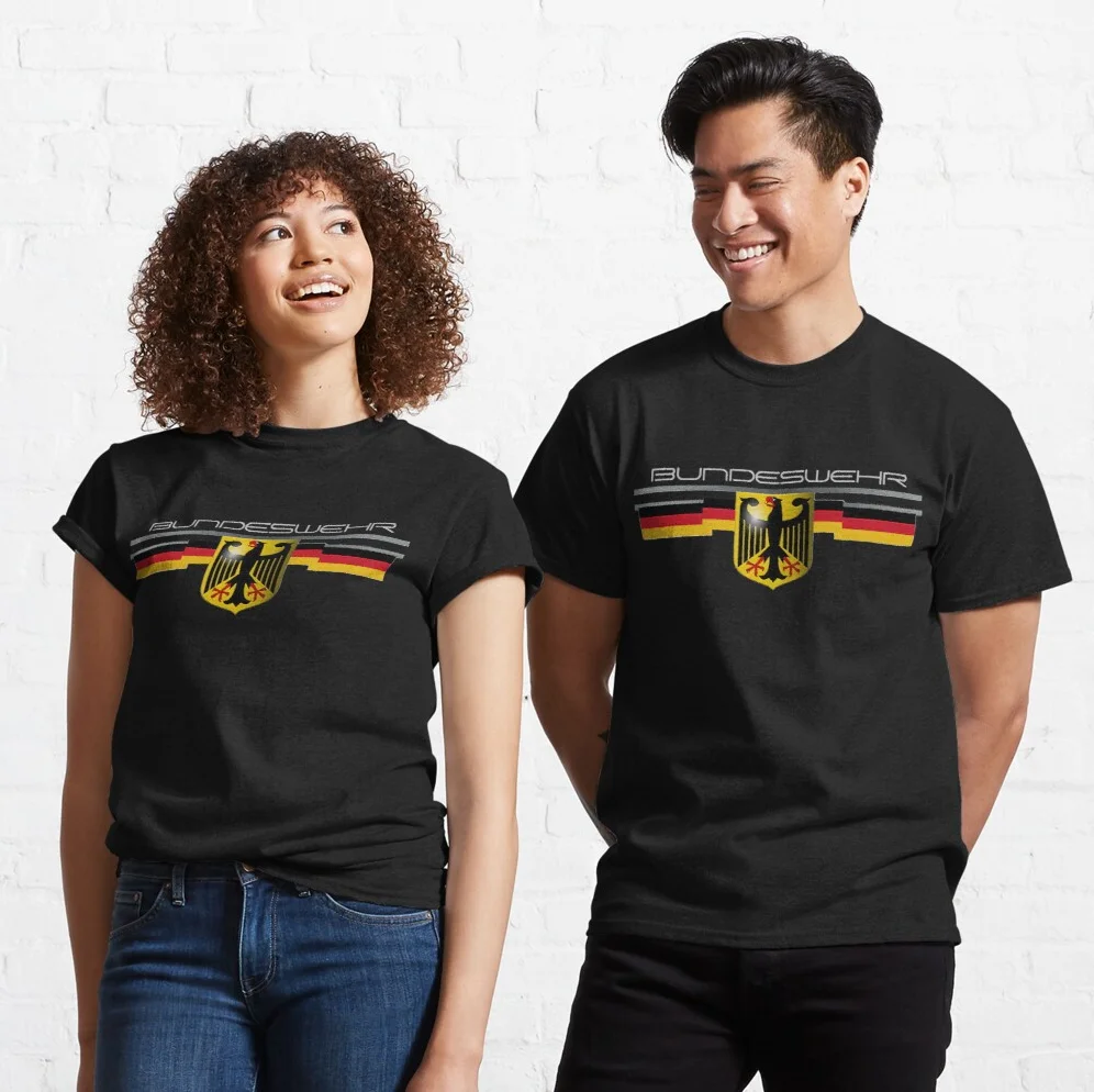 Bundeswehr German Eagle and Flag T Shirt. 100% Cotton Short Sleeve O-Neck Casual T-shirts Loose Top New Size S-3XL