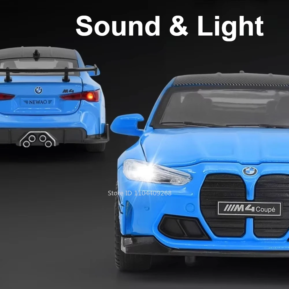 Maßstab 1:32 M4 X5 Sportwagenmodell Spielzeugtüren geöffnet Sound Licht Metalldruckguss Miniaturfahrzeugmodelle Kinder Lernspielzeug