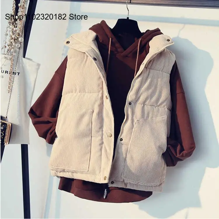 Women Cotton Warm Vest High Quality Sleeveless Jacket Brand Female Winter Jacket Outerwear Corduroy Waistcoat