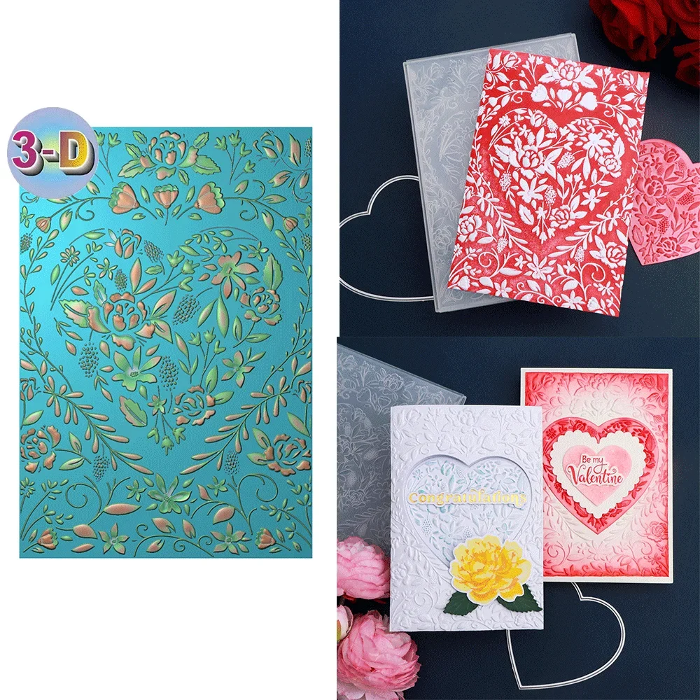 

Floral Heart ,Wedding 3D Embossing Folder and Matching Dies for Adding Textured Detail To Paper Crafting Card Making Supplies