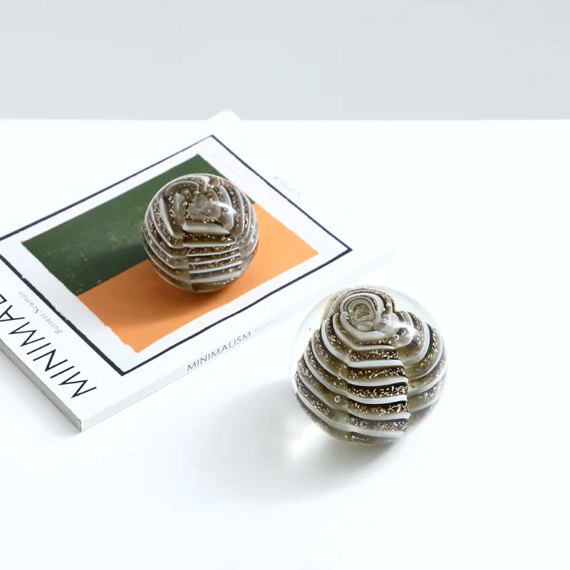 

Modern light luxury creative handmade glass ball ornament, model room, living room, dining side cabinet, high-end home