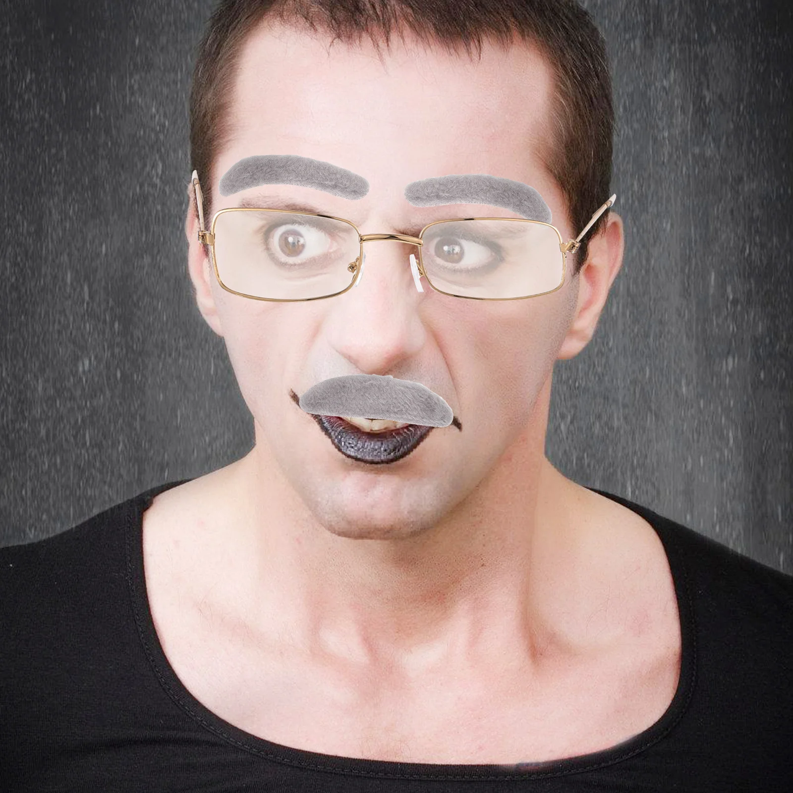 1 conjunto de óculos de sobrancelha para homem velho, acessórios de cosplay realistas para eventos temáticos, festas de fantasia, dramatização