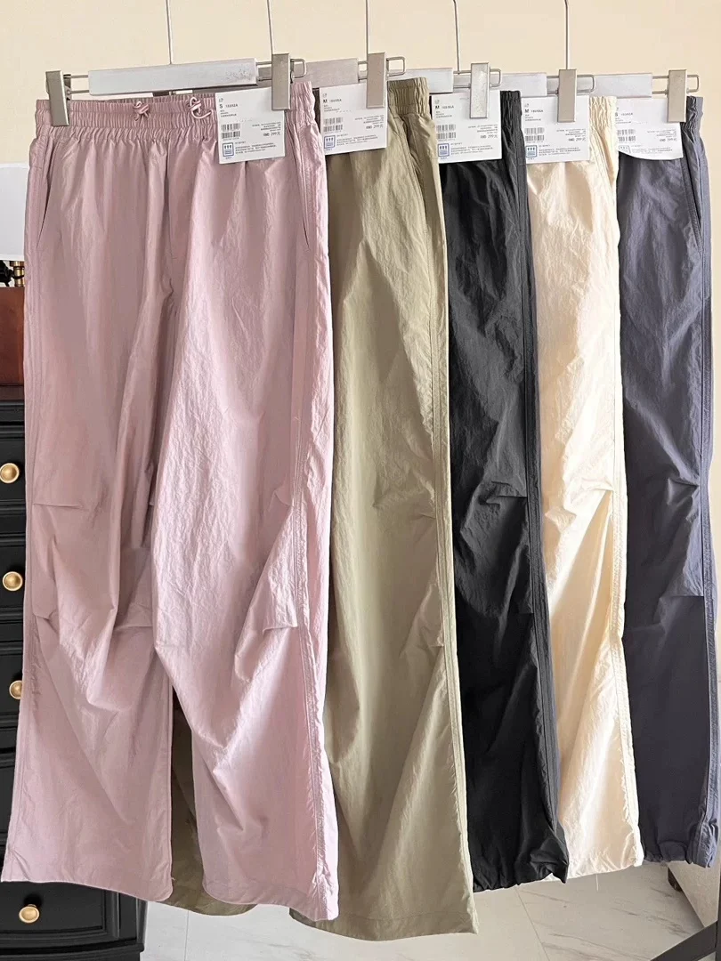 Women's Summer New Loose Casual Straight Leg Pants Quick Dry Utility Workwear Trousers Fitting Room Essential Fashionable