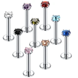 1Pc 316L Stainless Steel Lip Labret Piercing Internal Thread Monroe Lip Stud Helix Tragus Conch Piercing Cartilage Earrings 16G