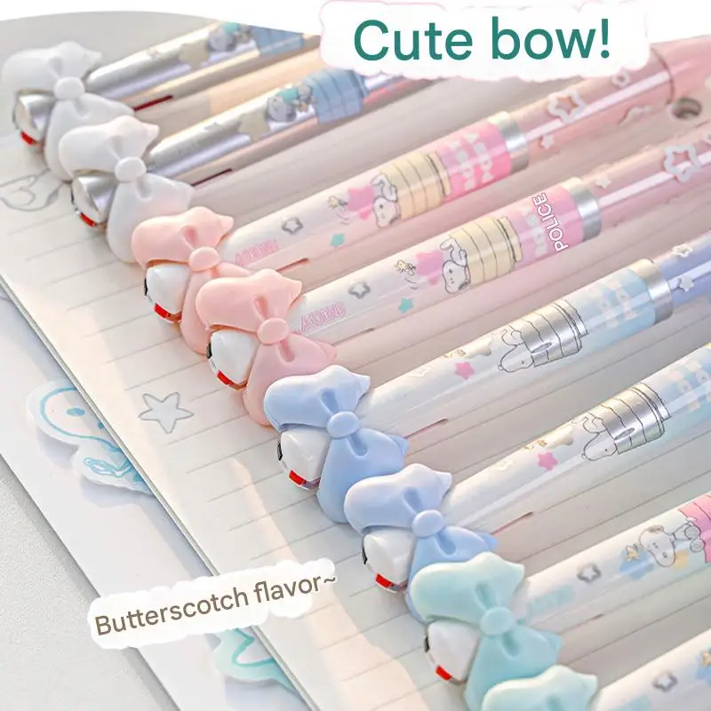 RosyPosy Creative Gel Pen Ins Style Cute Dog Bow Modular Press 2 Colors Ball Point Pens, The Work Assistant for Student Teacher