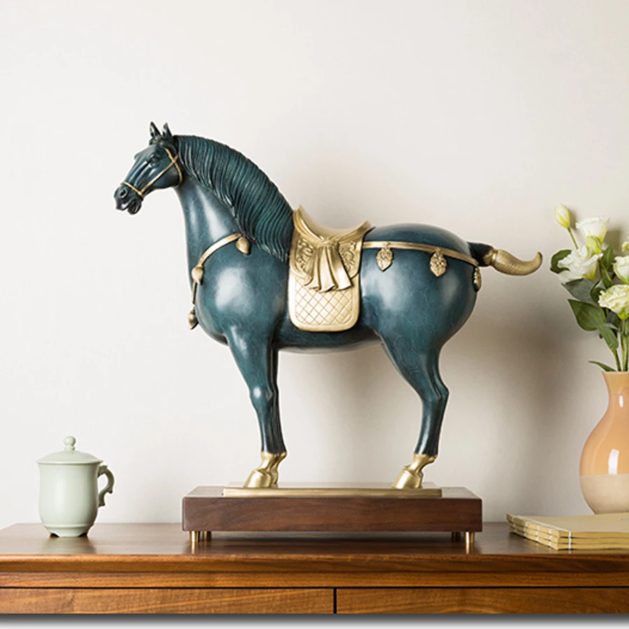 

huge high grade Deco art HOME Company Vestibule business bring wealth GOOD LUCK Fortune CHINA ROYAL HORSE Copper Sculpture