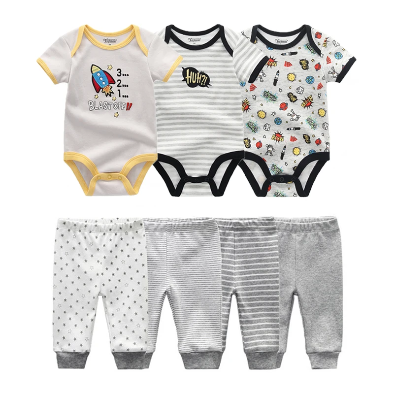 Fetchmous 7pcs/lot Jumpsuit Pants Baby Girl Trousers Baby Bodysuits Pants for Newborn Baby Clothing Soft Baby 0-12 Months