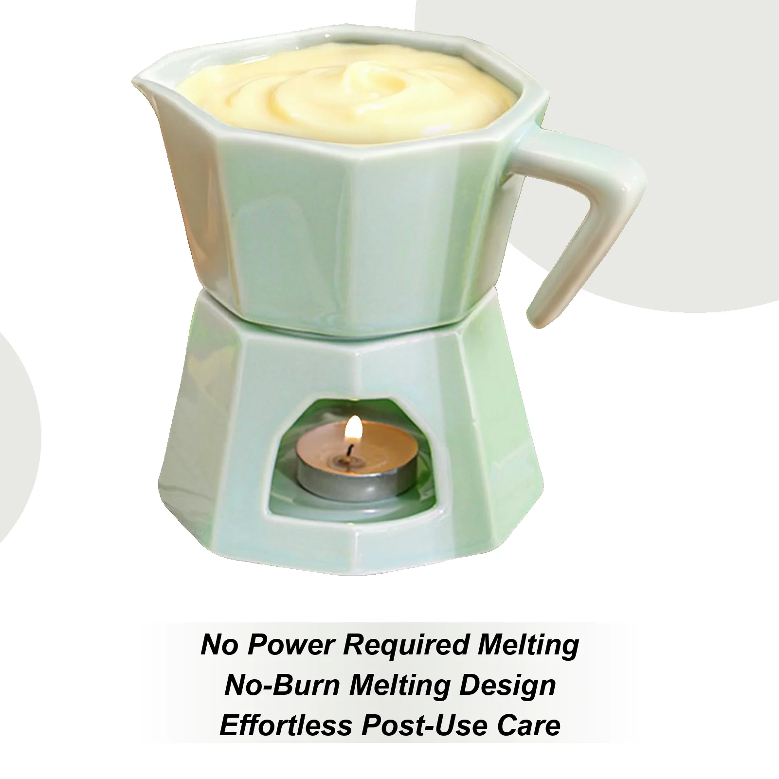 Fondue Cup Butter Warmer Melting Even Heating Chocolate Fondue Cup Ceramic Mug for Birthday Christmas Holiday Party Home Office