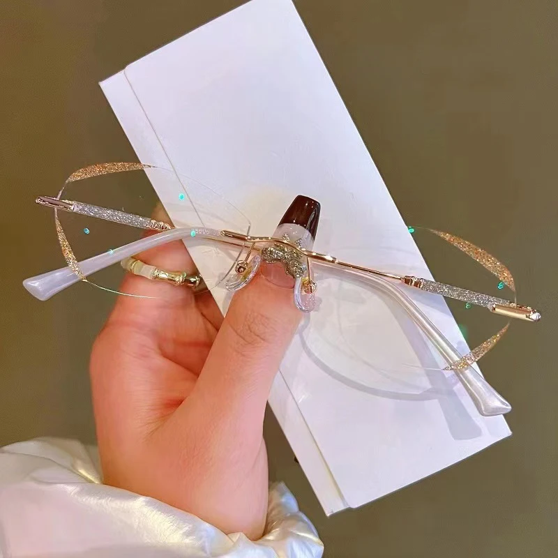 Diamantgeschnittene High-End-Lesebrille für Menschen mittleren Alters und ältere Menschen, Anti-Blaulicht, stilvoll, randlos, 188