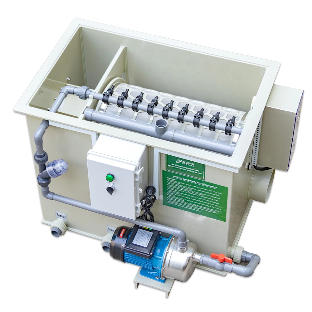 QihangRAS 30 Ton Rotary Drum Filter For Aquaculture Gravity Fed Water Filter For Aquarium & Koi Pond 25m3/h Capacity