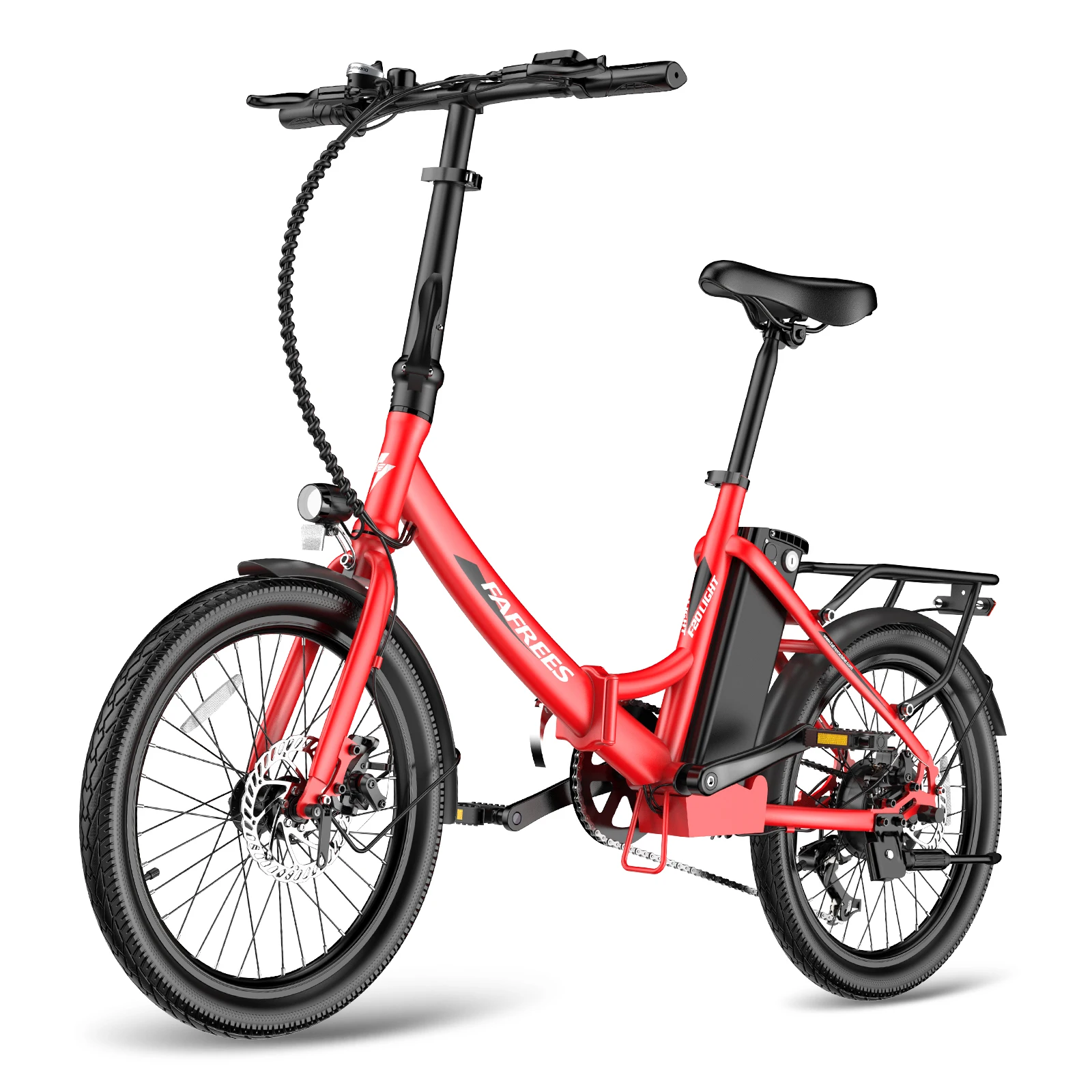 FAFREES F20 Lichte opvouwbare elektrische fiets 250W 25 km/u 36V16.75Ah Batterij Ebike Dubbele schijfremmen voor volwassen stad elektrische fiets