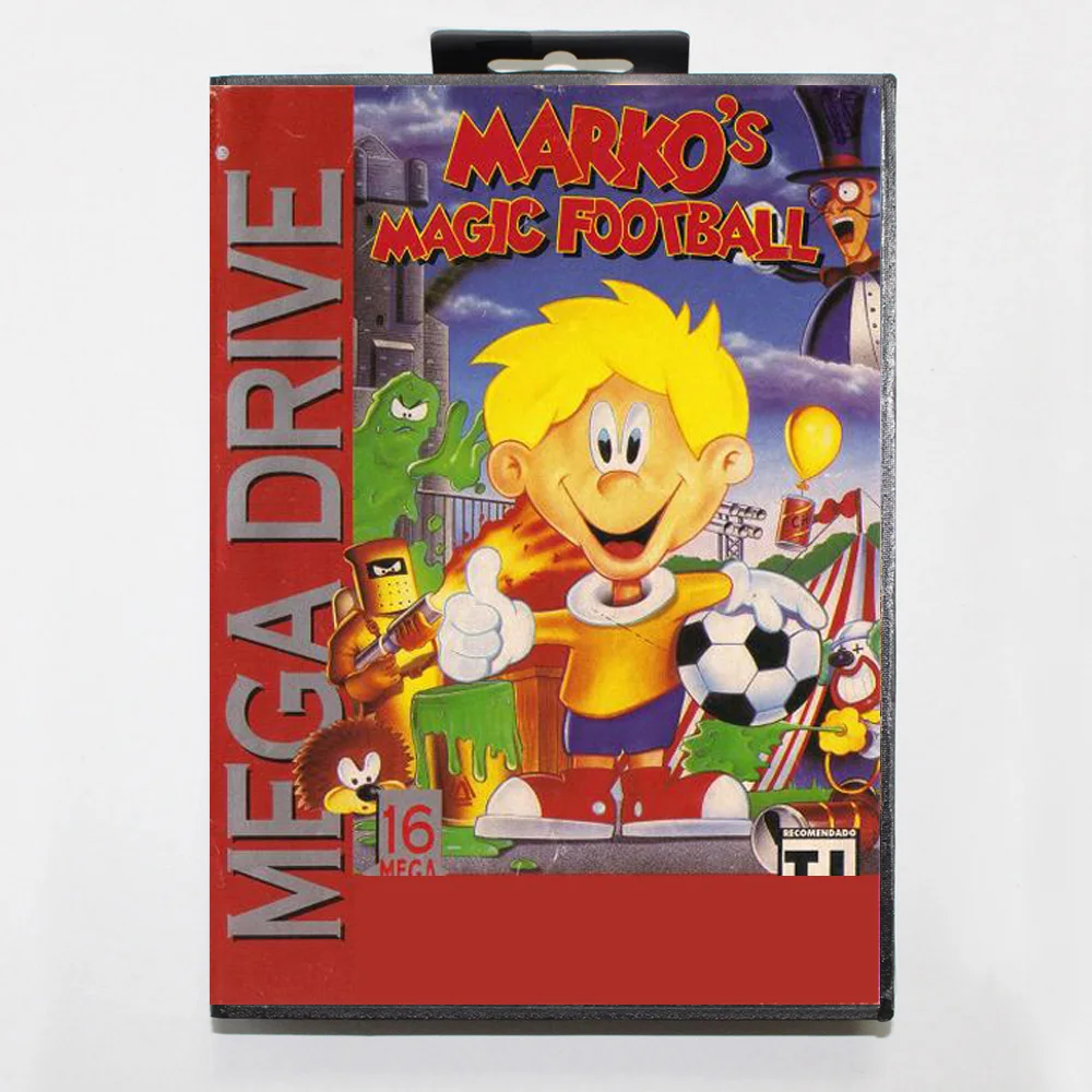 

Игровая карта Marko's Magic Football MD, 16-битная, с обложкой BR, для игровой консоли Sega Megadrive Genesis, картридж