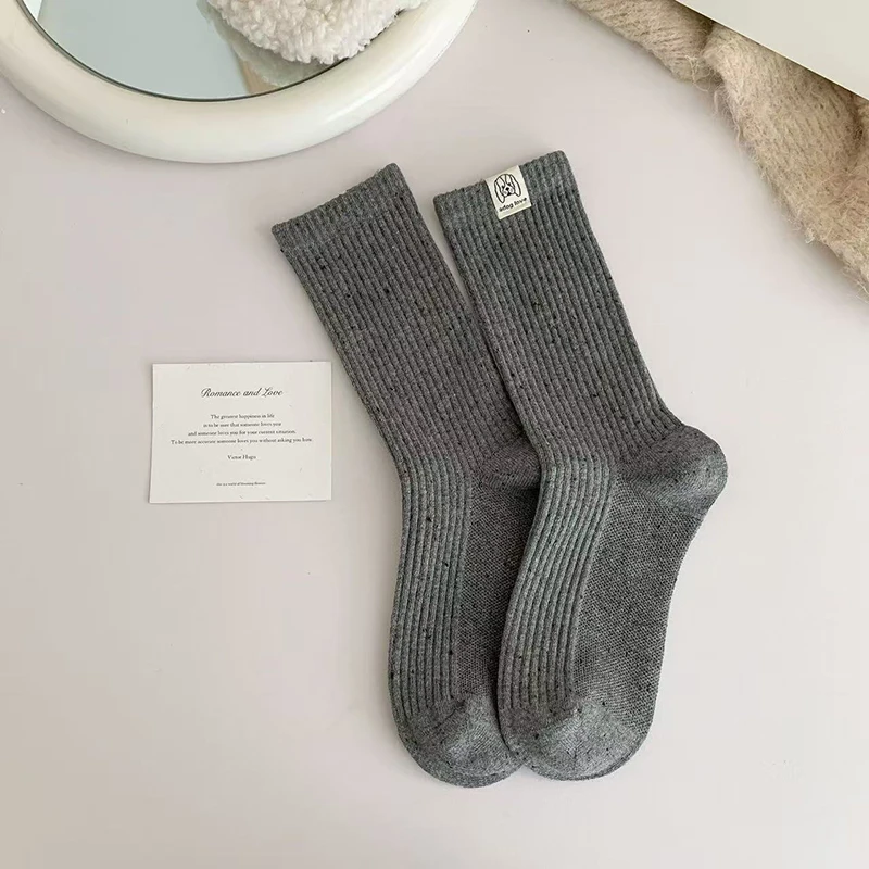 1/5 Pairs Frauen Herbst Winter Kleine Hund Muster Mitte Rohr Socken Modische Koreanische Stil Weiche Bequeme Alle Saison Casual socken – Detail 11