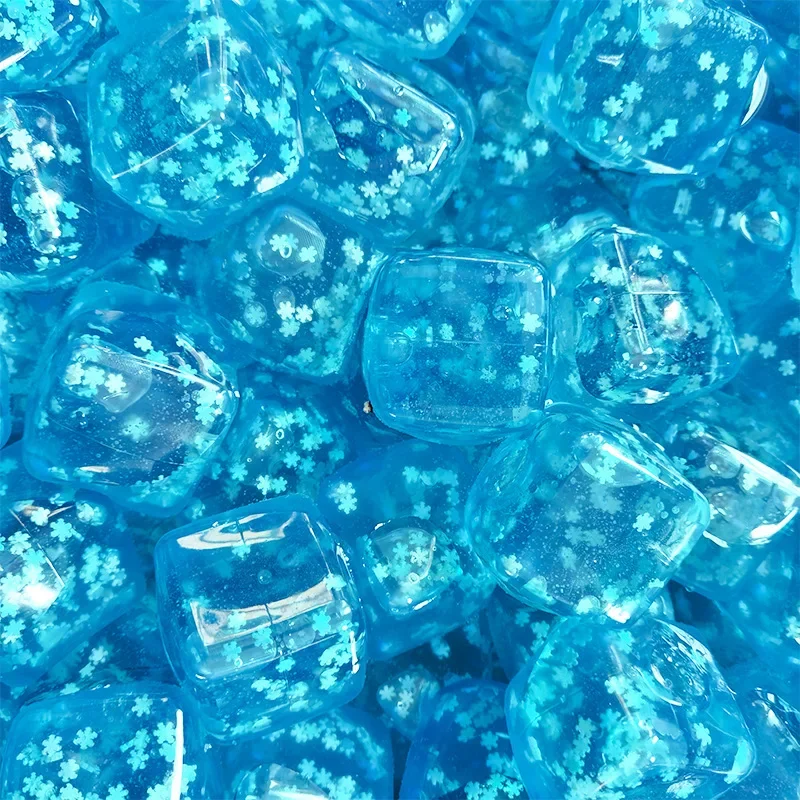 Summer Cool Water Cube Squishy Toy, Stretchy Squeeze Stress Relief Toy, Transparent Ice Cube Design, Soft Elastic Fidget Toys