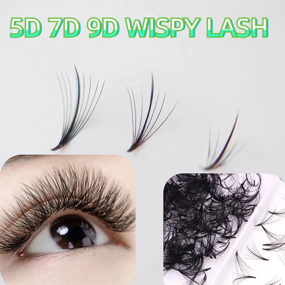 

Black Shield Wispy Premade Volume Fans 500 Fans Loose Promade Fans Russian Volume Pointy Base Faux Mink Wispy Eyelash Extension